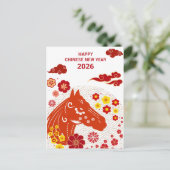 2026年 午(うま)年の中国のお正月 ポストカード (スタンド正面)