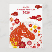 2026年 午(うま)年の中国のお正月 ポストカード (正面)