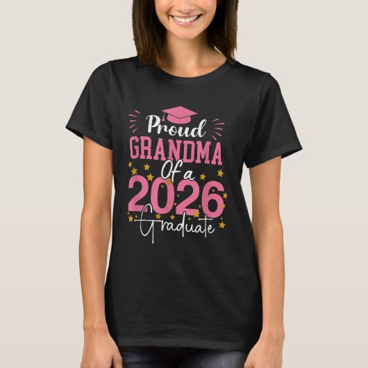 2026年 卒業 おめでとう ご家族 卒業生 シニア 祖母 Tシャツ (正面)