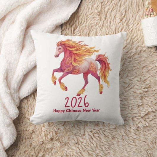 2026年 喜迎赤馬の年・中国の新年 クッション (ブランケット)