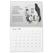 2026年 変化の年 花 フローラル モチベーション カレンダー (1月 2027)