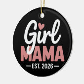 2026年 女の子ママになる!妊婦 新米ママ 妊娠発表 セラミックオーナメント (左)