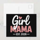 2026年 女の子ママになる!妊婦 新米ママ 妊娠発表 案内ポストカード (正面/裏面)