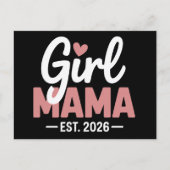 2026年 女の子ママになる!妊婦 新米ママ 妊娠発表 案内ポストカード (正面)