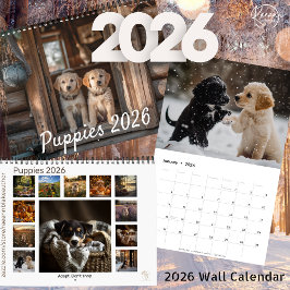 2026年 子犬 壁掛けカレンダー カレンダー