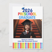 2026年 就学前児童の卒業写真入り記念カード 案内状 (正面)