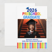2026年 就学前児童の卒業写真入り記念カード 案内状 (正面/裏面)
