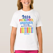 2026年 幼稚園卒園児向け かわいい オーダーメイド キッズ Tシャツ (正面)