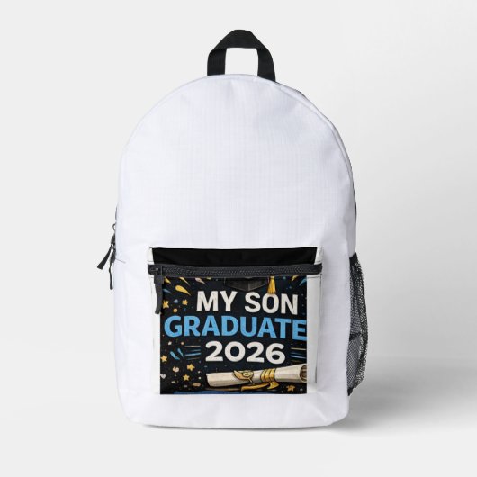 2026年 息子の卒業おめでとう プリントバックパック (正面)