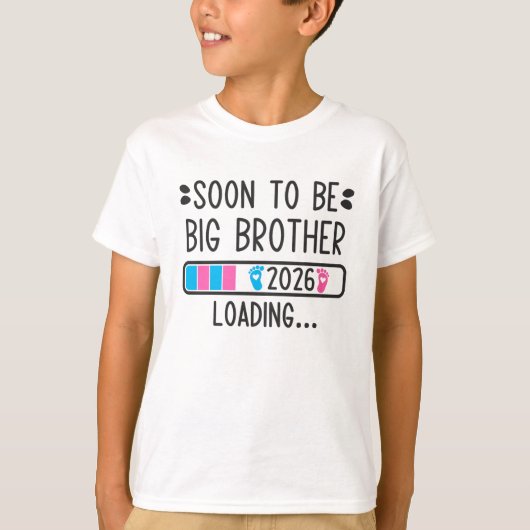 2026年 新しいお兄ちゃん Loading 赤ちゃん発表 Tシャツ (正面)