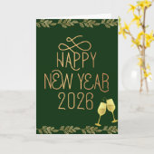 2026年 新年の挨拶カード カード (黄色い花)