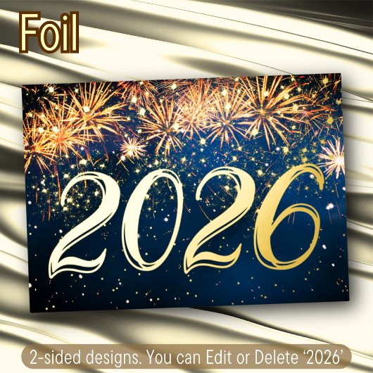 2026年 新年祭 花火 クリスマスパーティー 箔招待状