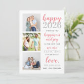 2026年 新年 ピンク 妊娠予定 シーズンカード (スタンド正面)