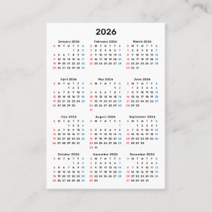 2026年 日曜日始まり カレンダー ご購入ありがとう 名刺