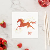 2026年 旧正月 馬の墨絵 お正月パーティー スタンダードカクテルナプキン (インサイチュ)