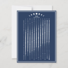 2026年 月の満ち欠け カレンダー シンプル ポストカード