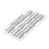 2026年 月別カレンダー クラシック ホワイト ブラック マグネット (左側)