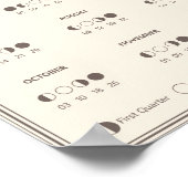 2026年 月相カレンダー - 最小限のデザインの月周期 ポスター (角)