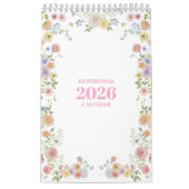 2026年 水彩 パステル 花 カレンダー 引用符付き (カバー)