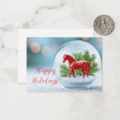 2026年 炎の馬の年 クリスマス スノーグローブ ノートカード (正面/裏面インサイチュ)