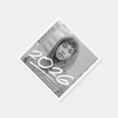 2026年 現代的な破線フォト 卒業パーティー ナプキン スタンダードカクテルナプキン (角)