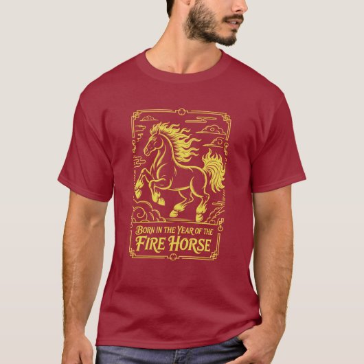 2026年 申年 丙午 火の馬の干支 誕生日 中国の旧正月 Tシャツ (正面)