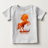 2026年 申年 赤い馬の干支 ベビーTシャツ (正面)
