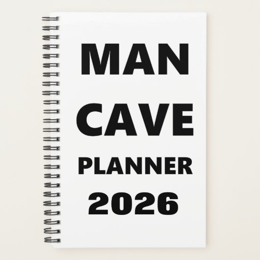 2026年 男性向けプランナー マンケーブプランナー 黒文字  プランナー手帳 (正面)