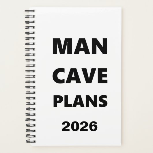 2026年 男性向けプランナー マンケーブ プラン 黒字 プランナー手帳 (正面)