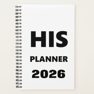 2026年 男性用プランナー 白字 黒背景 プランナー手帳