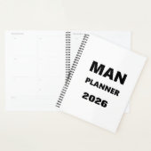 2026年 男性用プランナー 黒地に白文字 プランナー手帳 (ディスプレー)