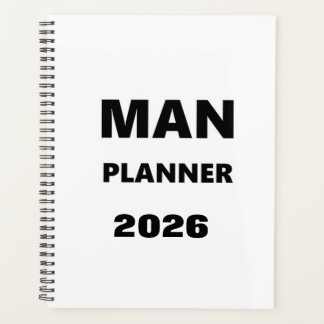 2026年 男性用プランナー 黒地に白文字 プランナー手帳