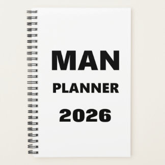 2026年 男性用プランナー 黒地に白文字 プランナー手帳