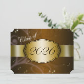 2026年 茶色と金色の卒業 招待状 (スタンド正面)