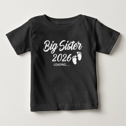 2026年 赤ちゃん発表 長女ローディング Tシャツ (正面)