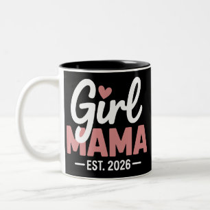 2026年 赤ちゃん Girl Mama 妊娠 発表 新米ママ ツートーンマグカップ
