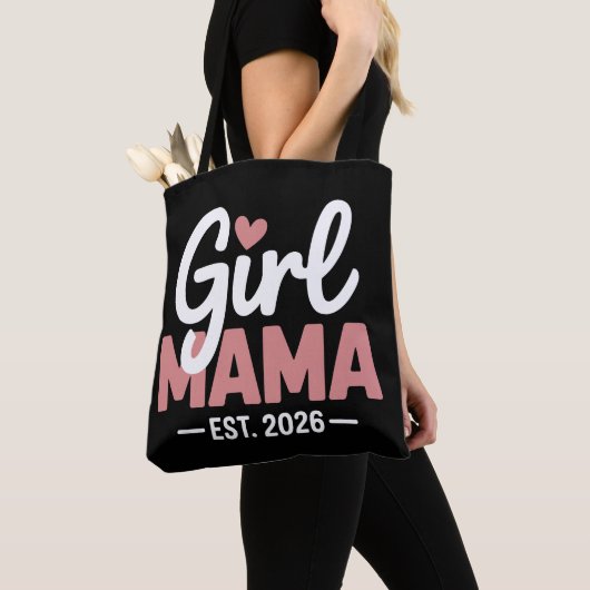 2026年 赤ちゃん Girl Mama 妊娠 発表 新米ママ トートバッグ (クローズアップ)