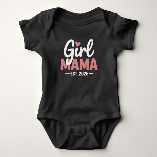 2026年 赤ちゃん Girl Mama 妊娠 発表 新米ママ ベビーボディスーツ (正面)