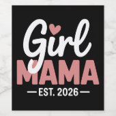 2026年 赤ちゃん Girl Mama 妊娠 発表 新米ママ ワインラベル (シングルラベル)