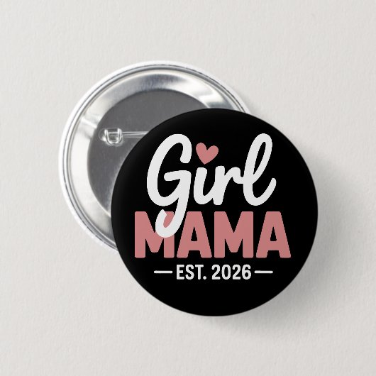 2026年 赤ちゃん Girl Mama 妊娠 発表 新米ママ 缶バッジ (正面&裏面)