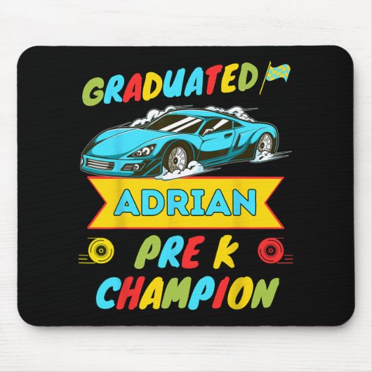 2026年 車のAdrian オリジナル Pre K 最終日 卒業 マウスパッド (正面)