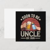 2026年 近いうちに甥っ子が誕生 レトロな妊娠発表 招待状 (正面/裏面)