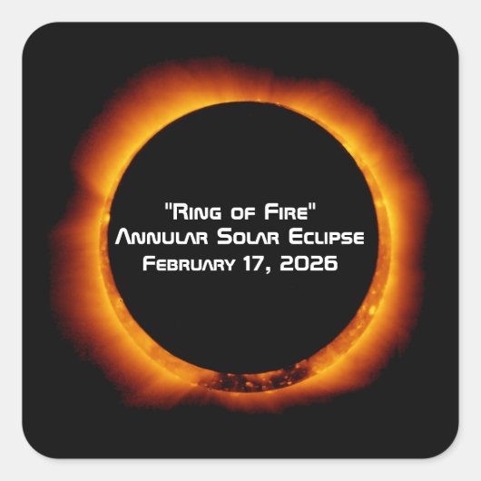 2026年 金環日食 スクエアシール (正面)