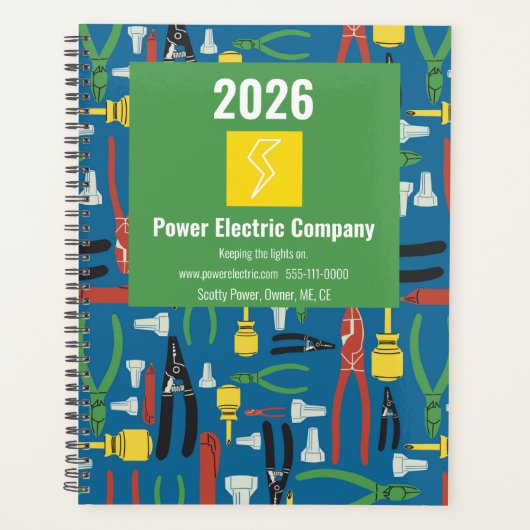 2026年 電気技師 プロフェッショナル ブランク 年間プランナー プランナー手帳 (正面)