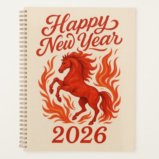 2026年 馬 新年快乐 プランナー手帳 (正面)