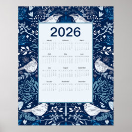 2026年 鳥カレンダー ポスター