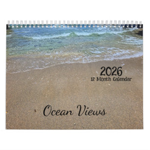 2026年 12ヶ月 海の景色 カレンダー