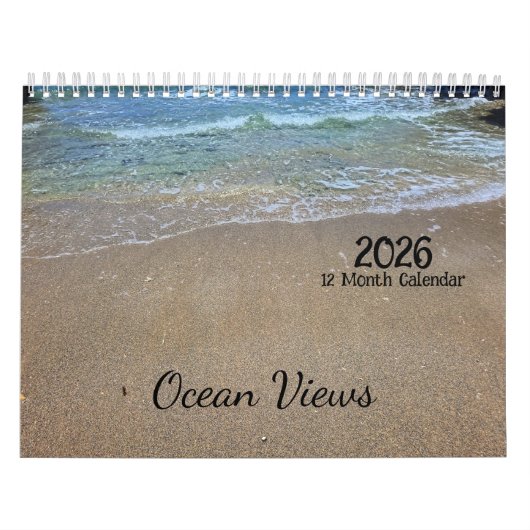 2026年 12ヶ月 海の景色 カレンダー (カバー)