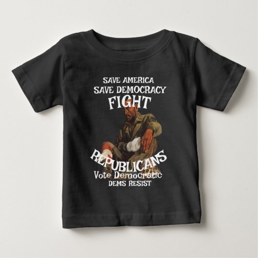 2026年 2028年 選挙 デモ 投票 フラッグ アメリカ 米国 ベビーTシャツ (正面)