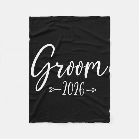 2026年 groom 結婚式 ウェディング 婚約 パーティー フリースブランケット (正面)